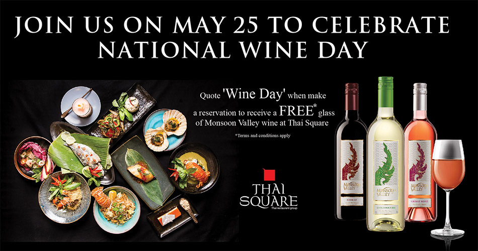 Thai Square national wine day promotion